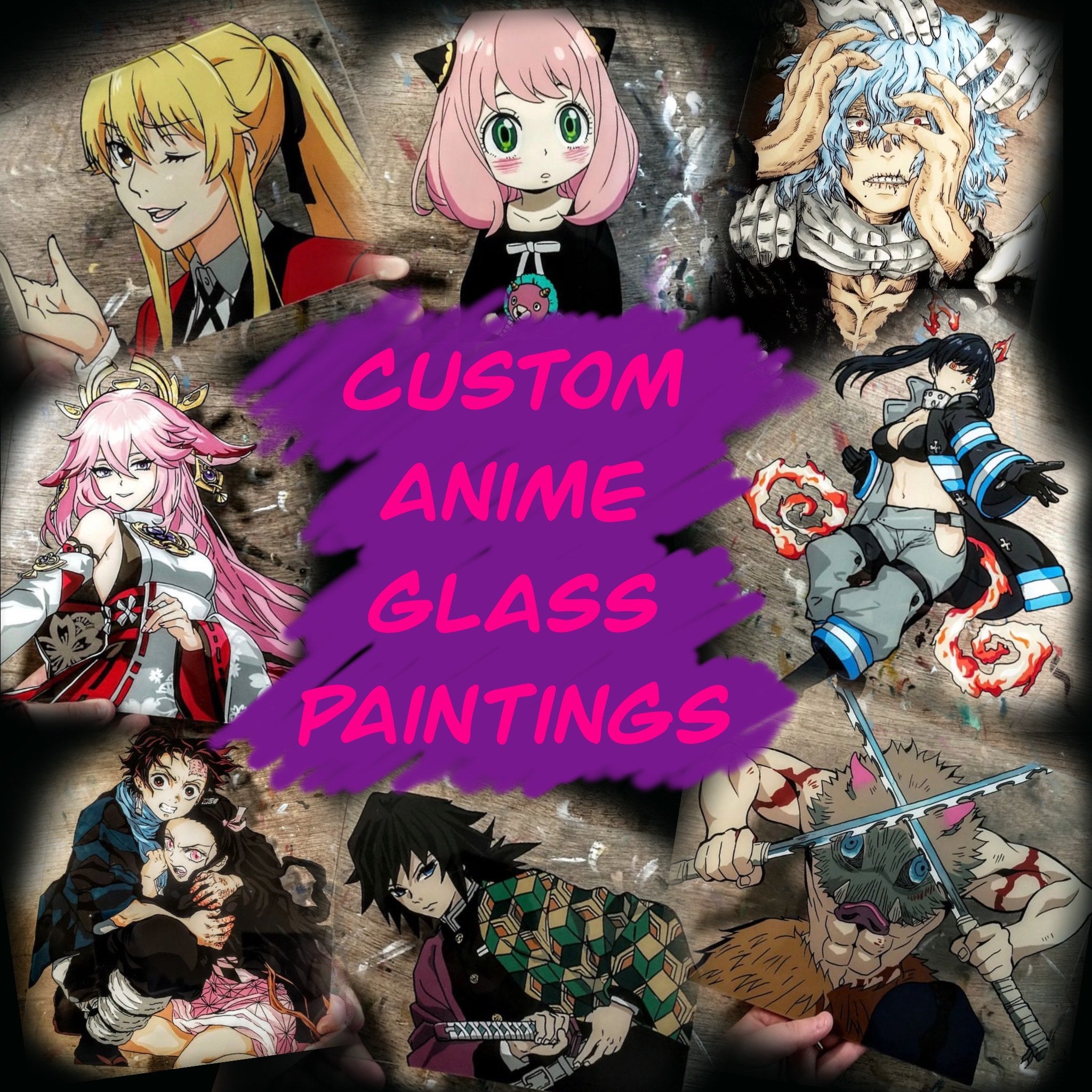 Custom] Anime Glass Painting, Hobbies & Toys, Stationery & Craft, Art &  Prints on Carousell